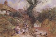 Myles Birket Foster,RWS Lane Scene at Hambleden (mk46)_ china oil painting reproduction